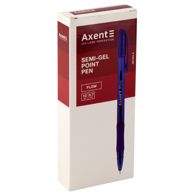 Ручка масляна Axent Flow ab1054-02-a, 0.7мм, синя