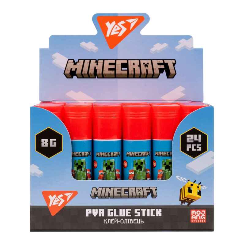 Клей-олівець Yes PVA Minecraft 8г, 320282