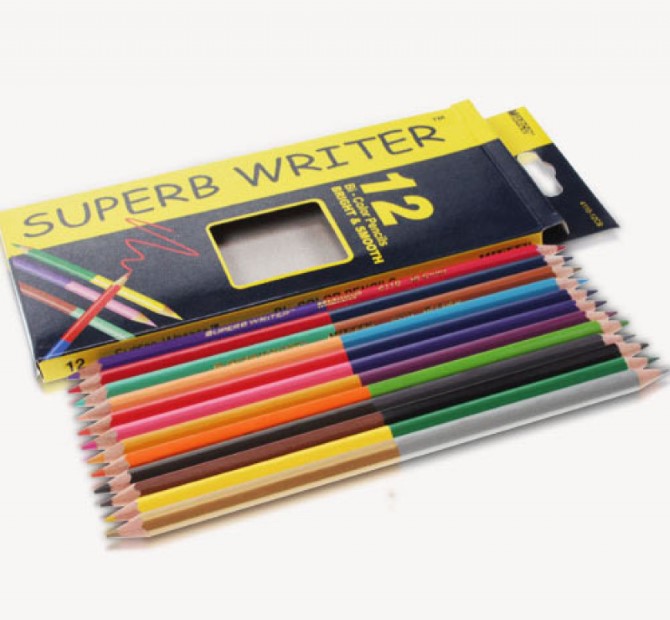 Олівці кольорові двосторонні "Super writer" Marco 12 олівців 24 кольорів 4110-12CB