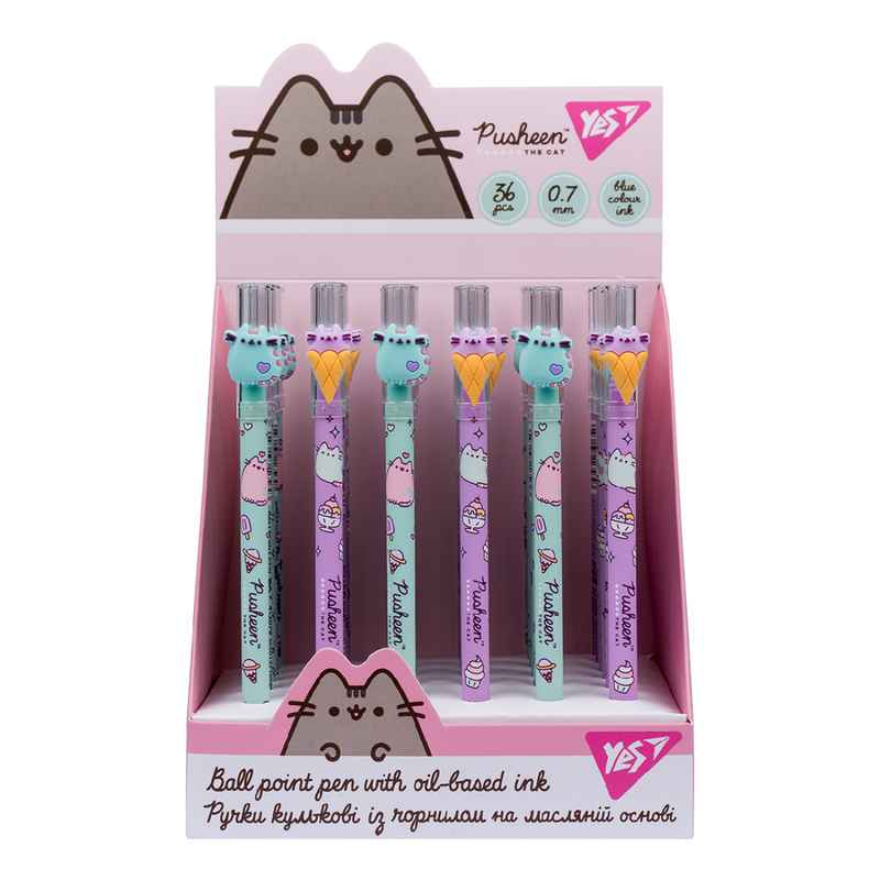 Ручка кулькова YES Pusheen 412079, синя