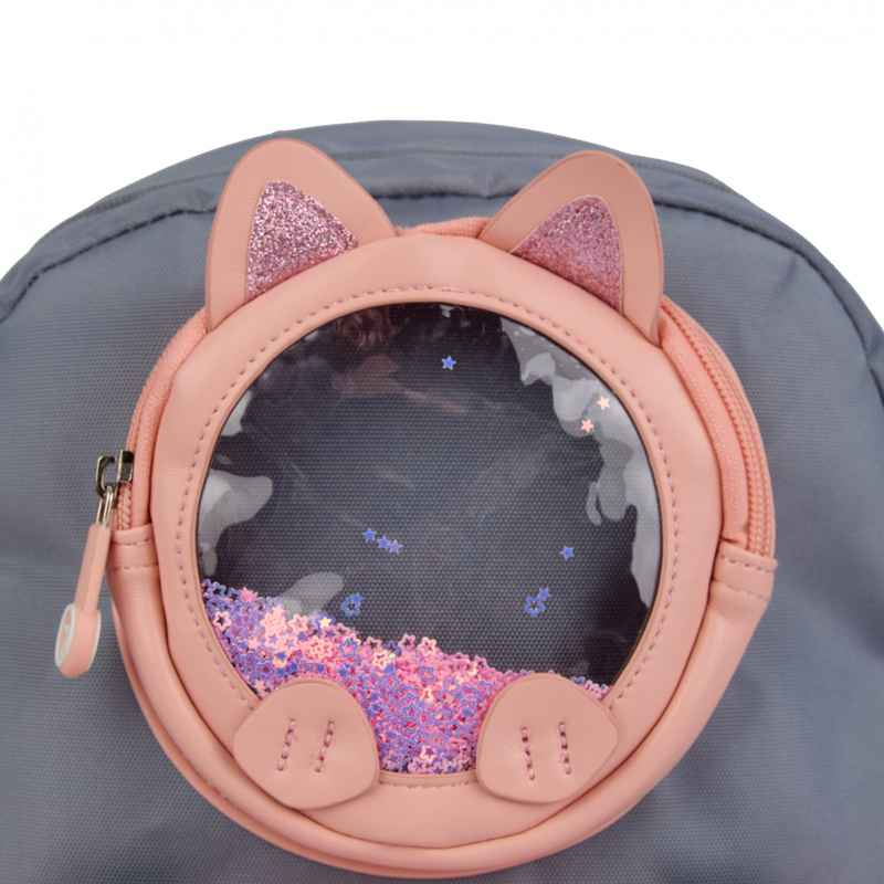 Кишеня-рожевий котик з блискітками на рюкзаку YES Glamour Kitty S-104
