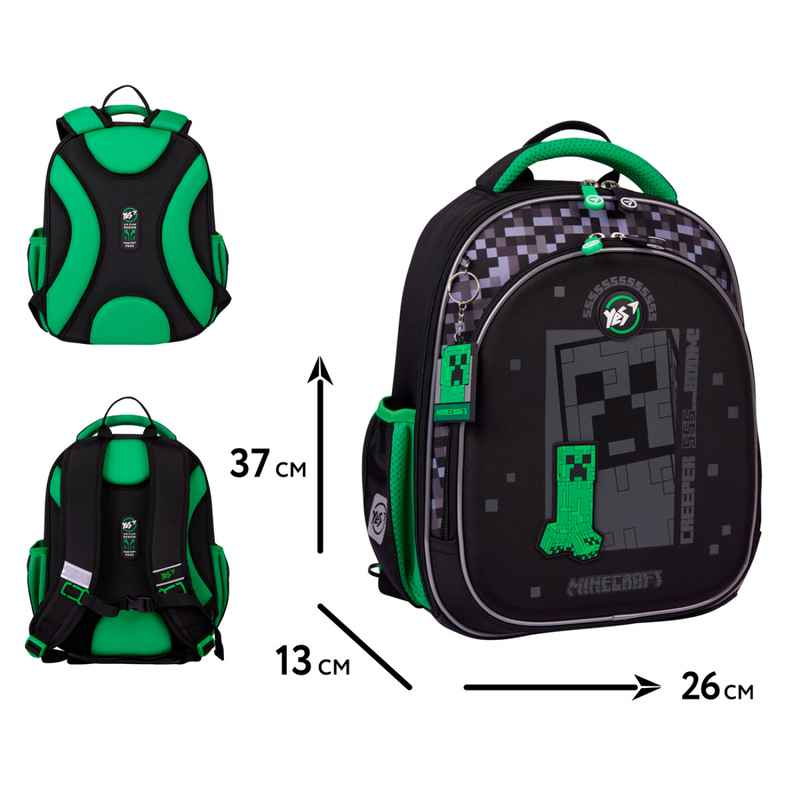 Рюкзак шкільний напівкаркасний YES Minecraft World S-109, 559882