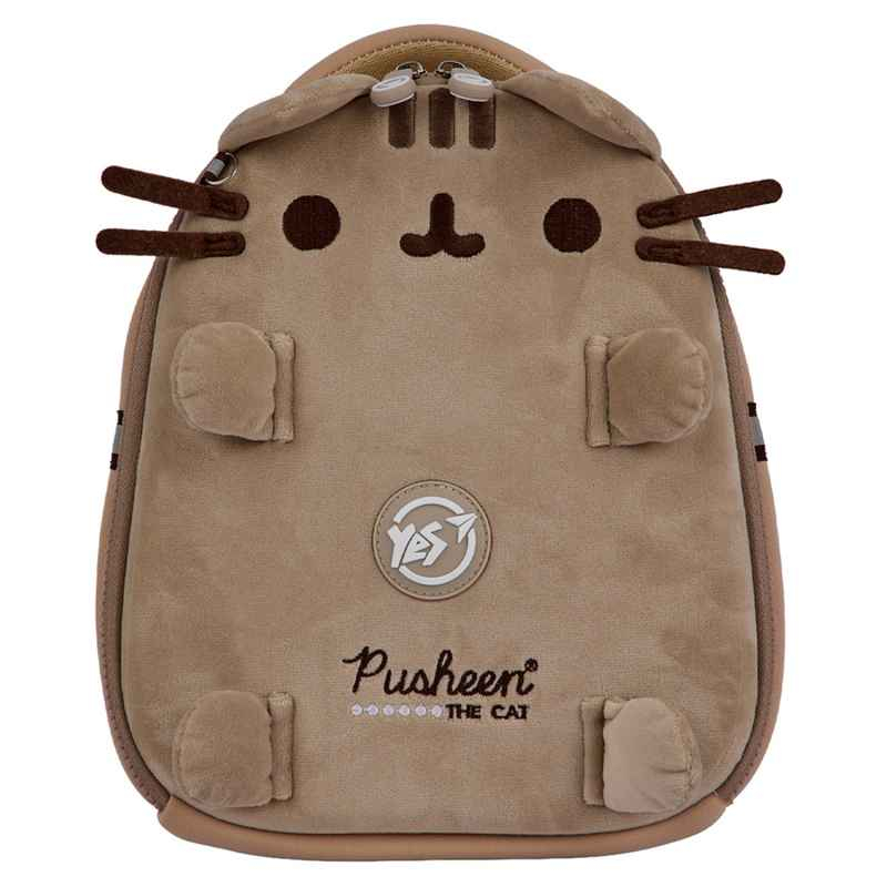 Передня панель рюкзака YES Pusheen Fluffy K-33 з вушками, лапками та мордочкою Pusheen