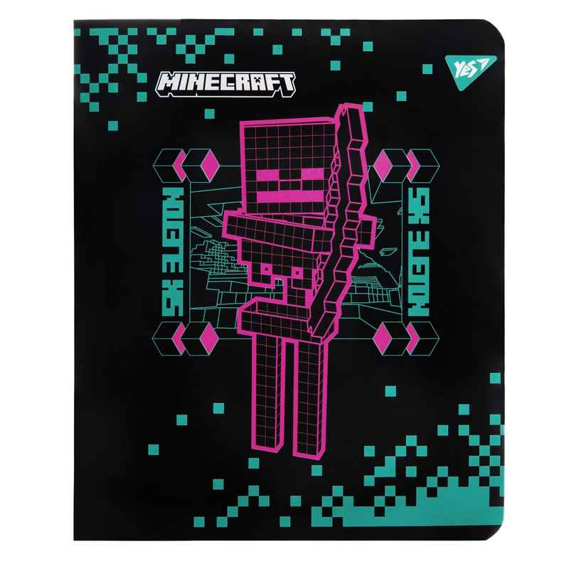 Зошит шкільний YES Minecraft. Black 767495, 12 аркушів клітинка