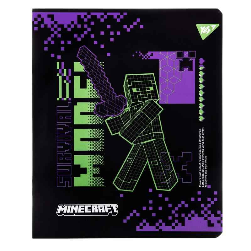 Зошит шкільний YES Minecraft Black 767521, 18 арк. клітинка