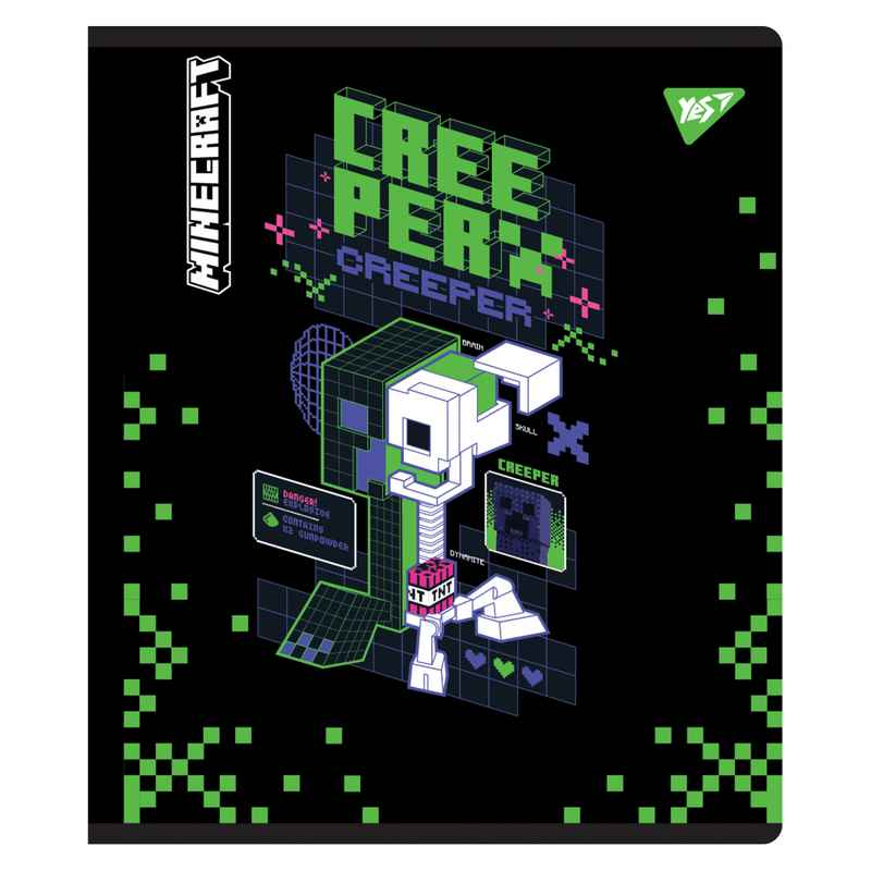 Зошит шкільний YES Minecraft Black 767532, 18 арк. лінія