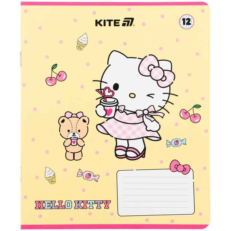 Тетрадь школьная Kite Hello Kitty HK25-232-1, 12 листов, клетка