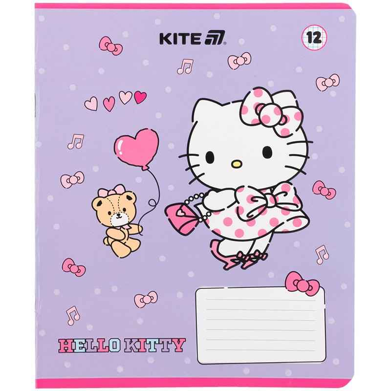 Тетрадь школьная Kite Hello Kitty HK25-232-1, 12 листов, клетка