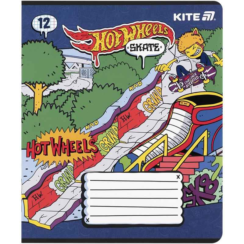 Зошит шкільний Kite Hot Wheels HW25-232-2, 12 аркушів, клітинка