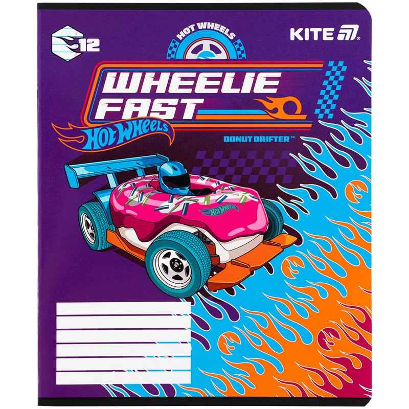 Тетрадь школьная Kite Hot Wheels HW25-234, 12 листов, линия