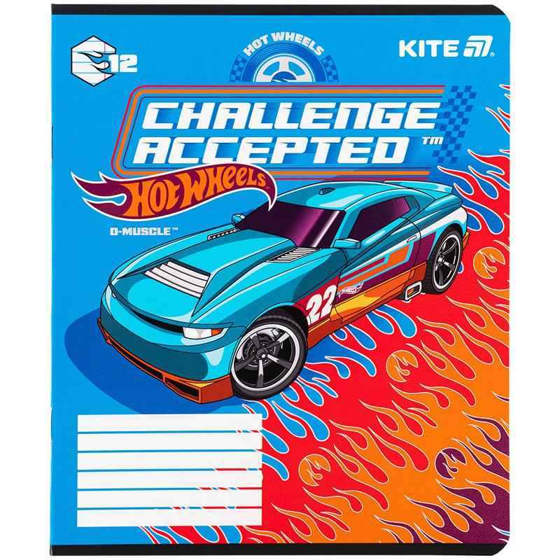 Тетрадь школьная Kite Hot Wheels HW25-234, 12 листов, линия