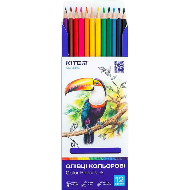 Олівці кольорові тригранні Kite Classic K-053, 12 шт.