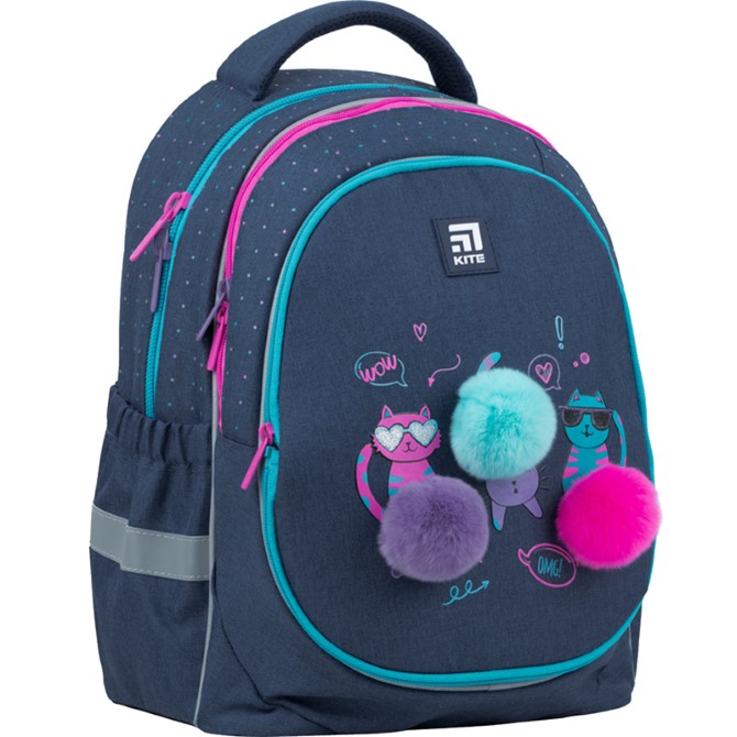 Рюкзак напівкаркасний Kite Education Wow Cats K22-700M(2p)-1