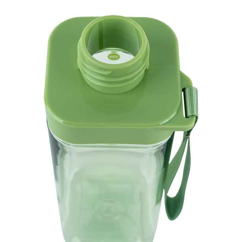 Пляшечка для води квадратна Kite K24-1209-2, 550 мл, зелена