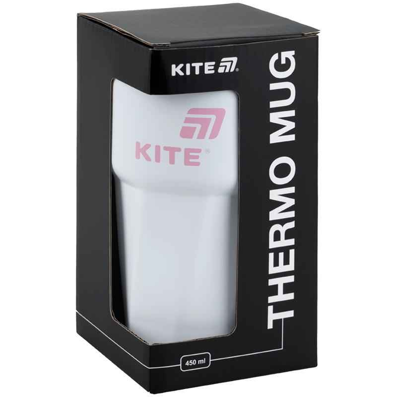 Термокружка Kite K25-1220-3, 450 мл, біло-рожева