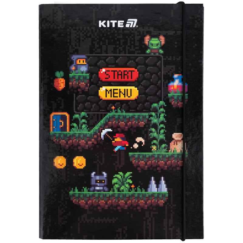 Папка для тетрадей на резинке Kite Pixel Game K25-210-2, картон