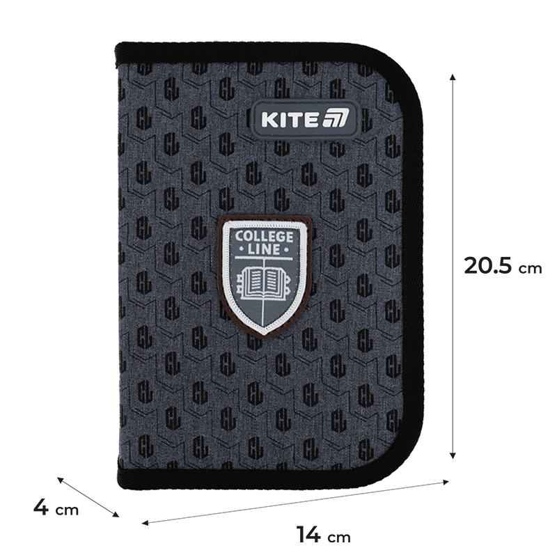 Пенал шкільний Kite College Line Boy K25-622-2 без наповнення 1 відділення, 2 відворота