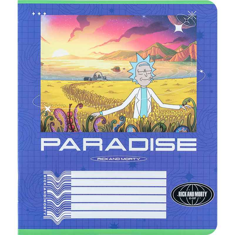 Тетрадь школьная Kite Rick and Morty RM24-236, 18 листов, клетка