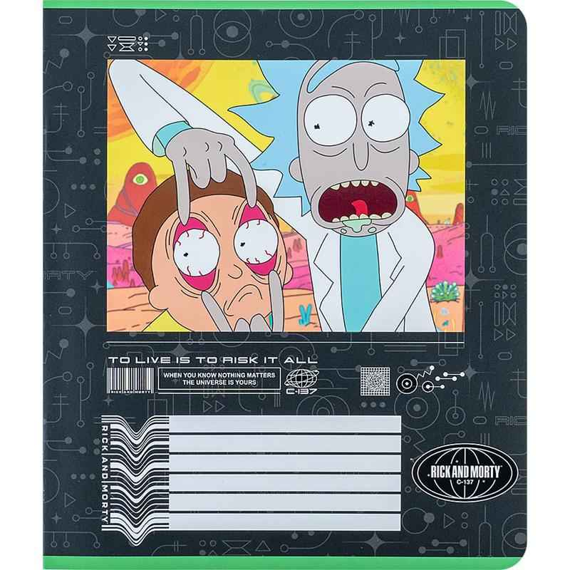 Тетрадь школьная Kite Rick and Morty RM24-236, 18 листов, клетка
