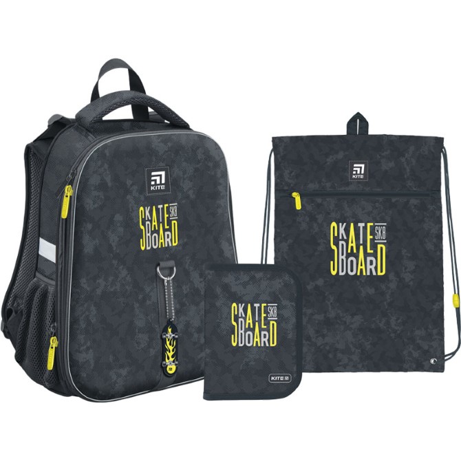 Шкільний Набір Рюкзак + Пенал + Сумка для взуття Kite Education Skateboard SET_K22-531M-4