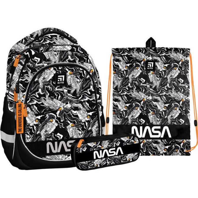 Шкільний Набір Рюкзак + Пенал + Сумка для взуття Kite Education NASA SET_NS22-700M