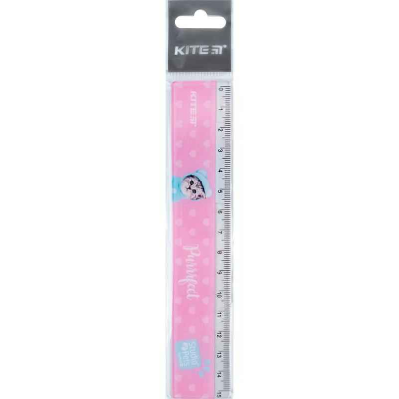 Лінійка пластикова Kite Studio Pets SP24-090, 15см