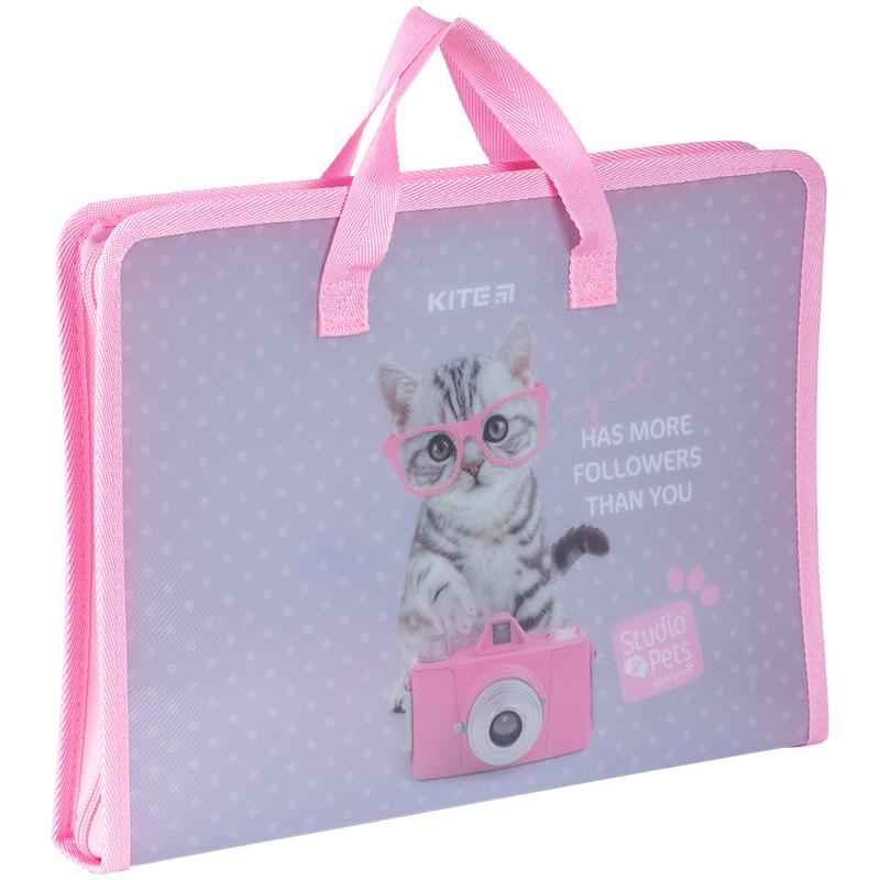 Папка-портфель на блискавці Kite Studio Pets SP24-202, 1 відділення, A4