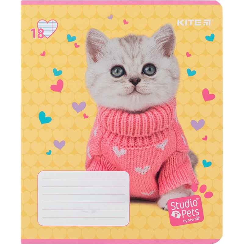 Зошит шкільний Kite Studio Pets SP24-237, 18 аркушів, лінія