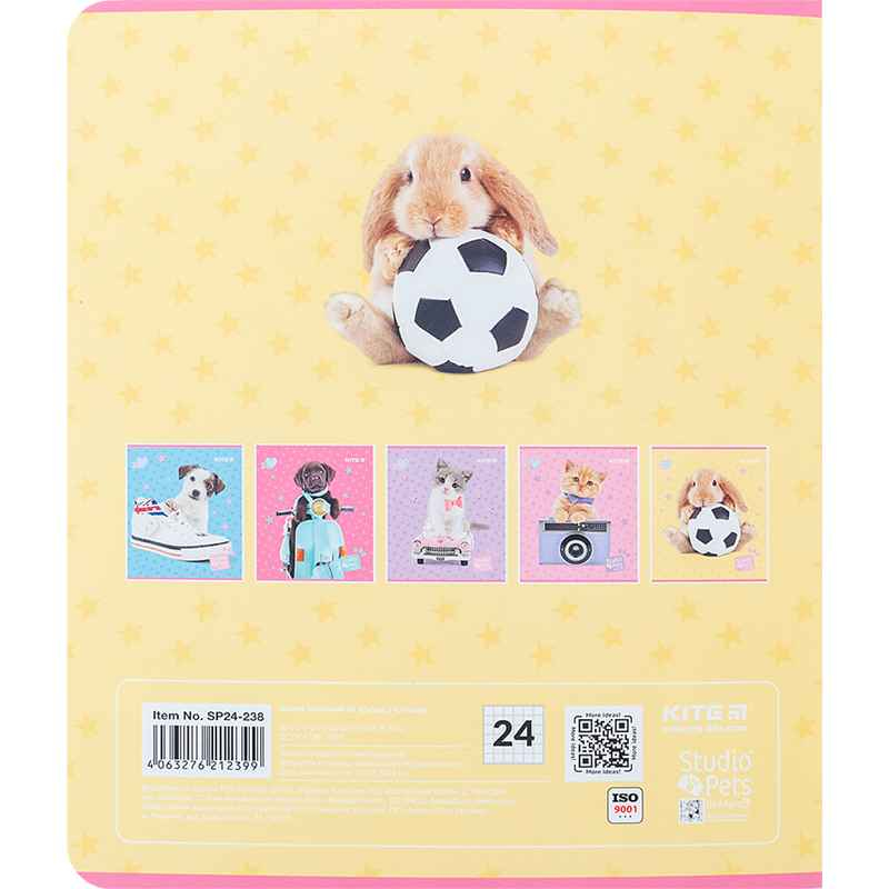 Зошит шкільний Kite Studio Pets SP24-238, 24 аркуша, клітинка