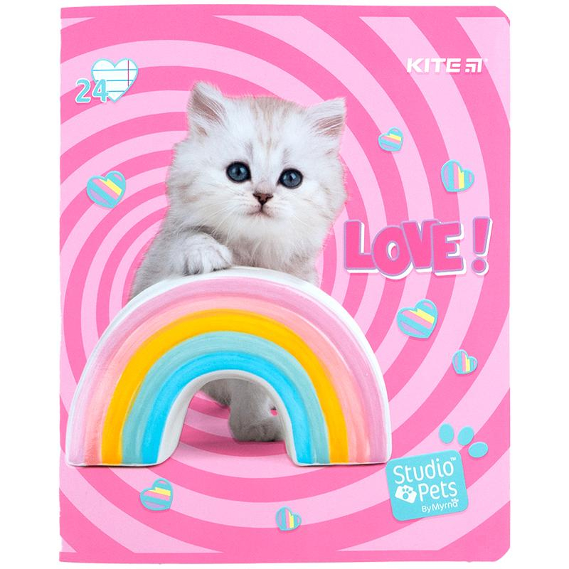 Зошит шкільний Kite Studio Pets SP24-239, 24 аркуша, лінія