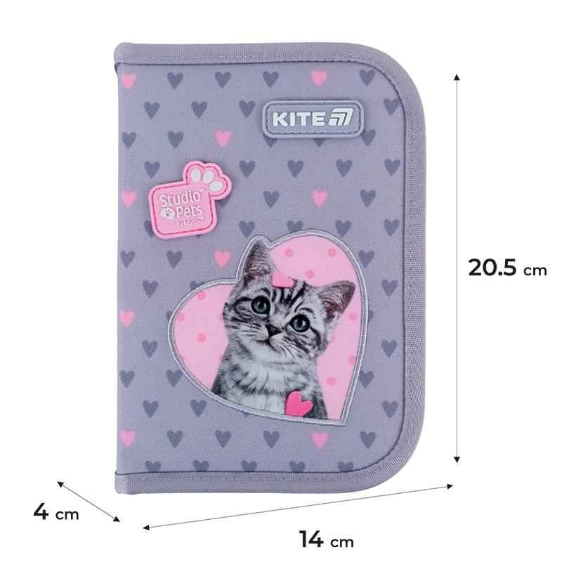 Пенал шкільний Kite Studio Pets SP25-621 без наповнення,1 відділення, 1 відворот