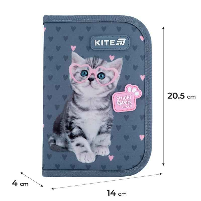 Пенал шкільний Kite Studio Pets SP25-622-1 без наповнення 1 відділення, 2 відворота
