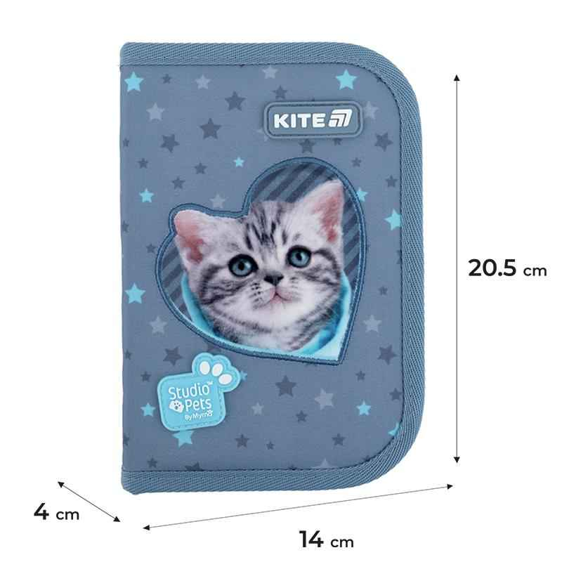Пенал шкільний Kite Studio Pets SP25-622-3 без наповнення 1 відділення, 2 відворота