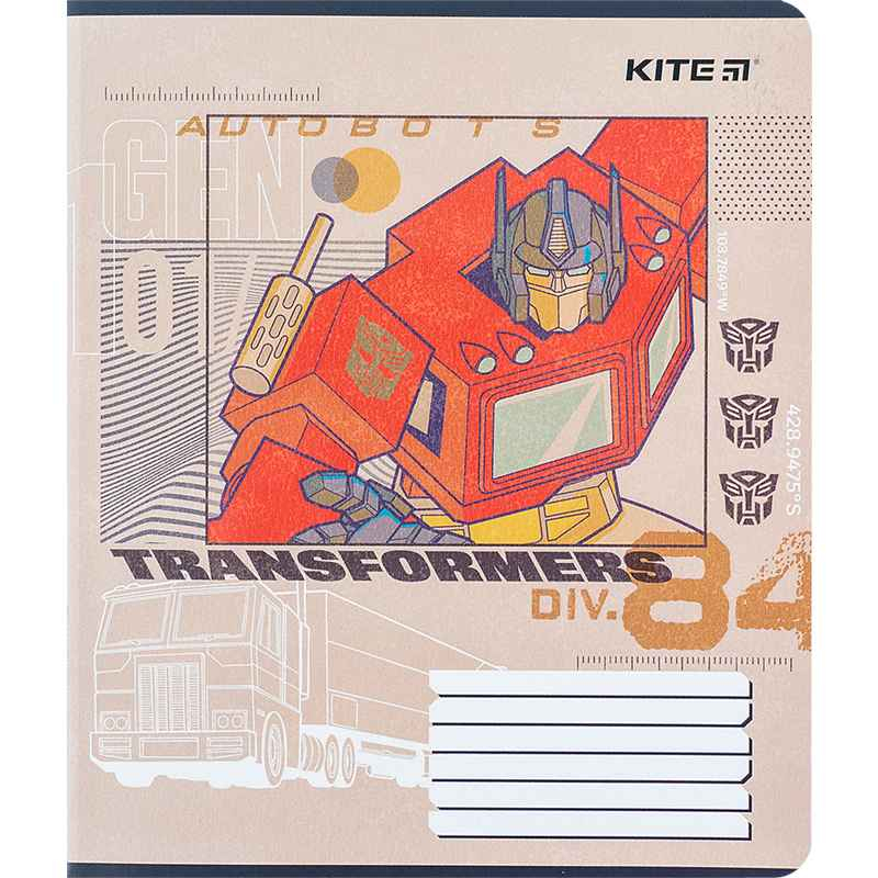 Зошит шкільний Kite Transformers TF24-236, 18 аркушів, клітинка