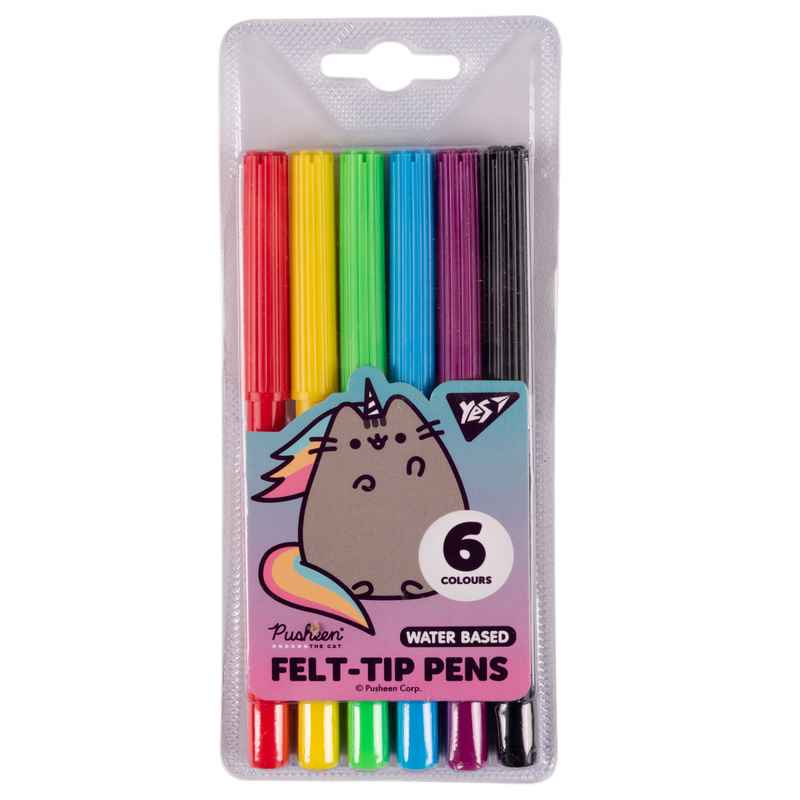 Фломастери Yes Pusheen rainbow 650540, 6 кольорів
