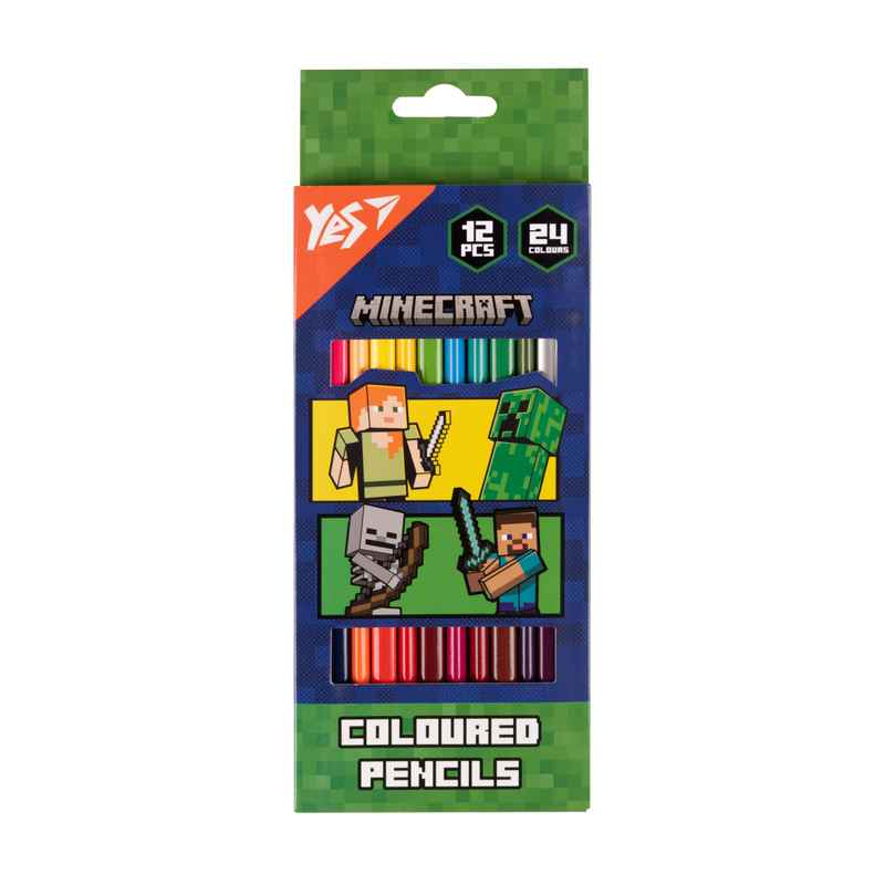 Олівці кольорові двосторонні Yes Minecraft Heroes 290744, 12/24 кол