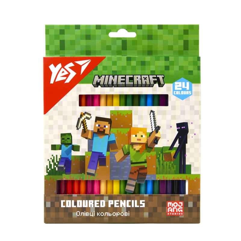Олівці кольорові Yes Minecraft 290770, 24 кольори