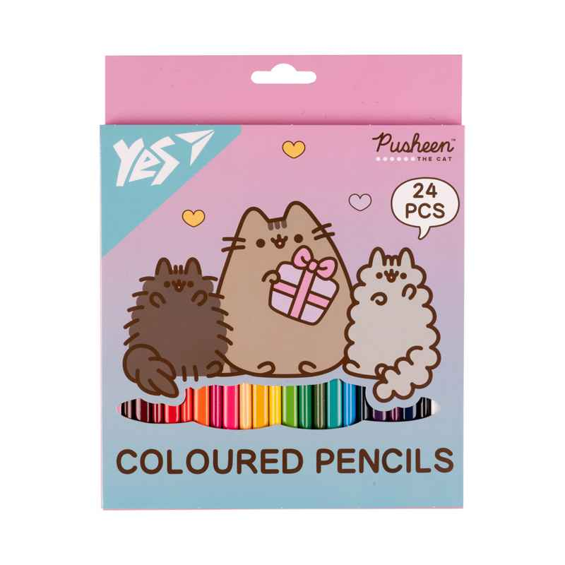 Олівці кольорові Yes Pusheen Stormy and Pip 290741, 24 кольорів