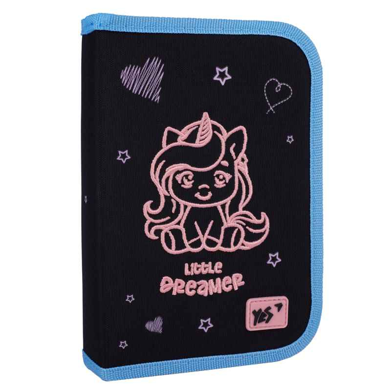 Пенал шкільнй Yes Cute Unicorn HP-04, 533627 одинарний з двома клапанами