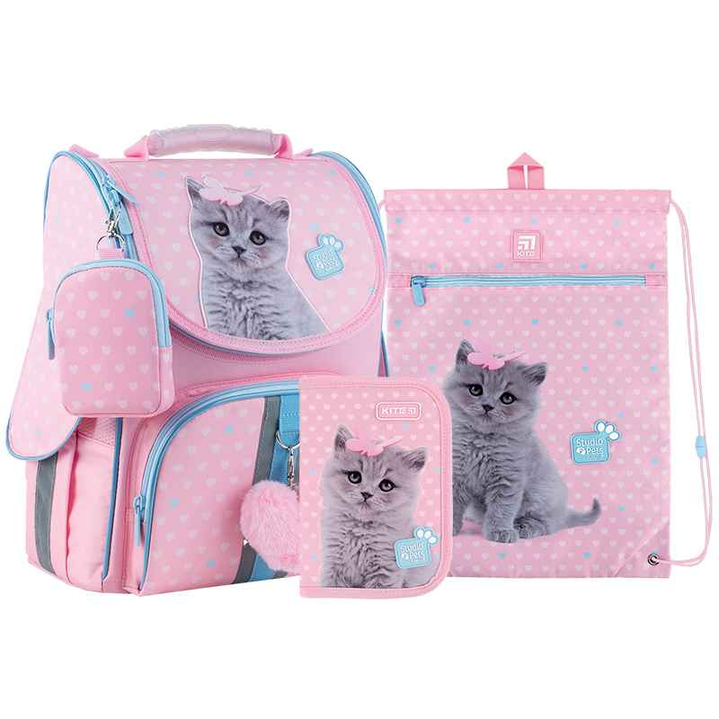 Шкільний набір Kite Studio Pets SET_SP24-501S (рюкзак, пенал, сумка)