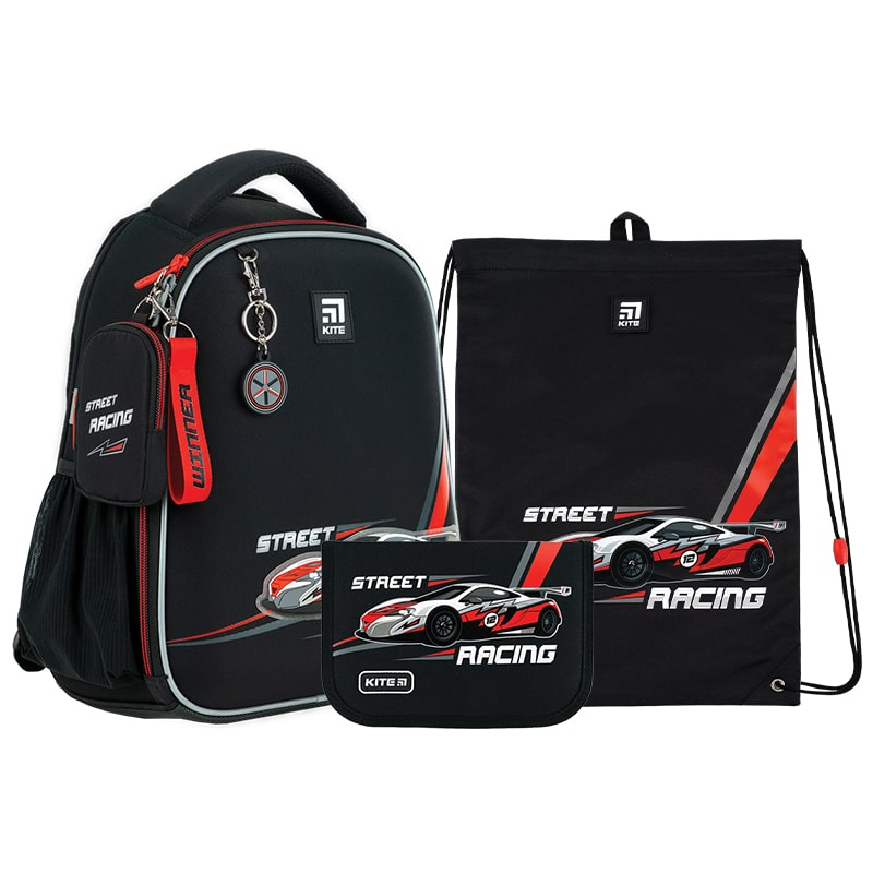 Шкільний набір Kite Racing SET_K24-555S-5 (рюкзак, пенал, сумка)