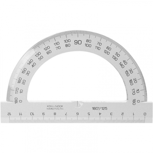 Транспортир KOH-I-NOOR 180°/125мм, прозорий