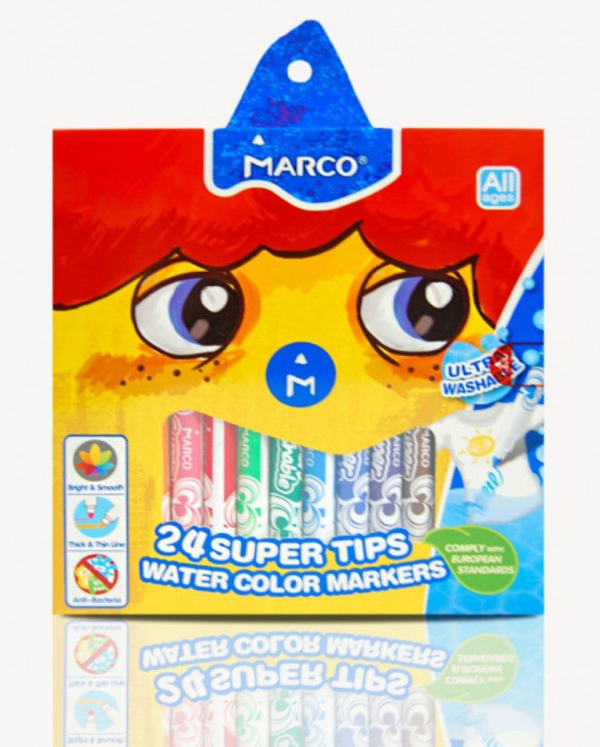 Фломастери Marco Super Washable 1630-24CB, 24 кольори