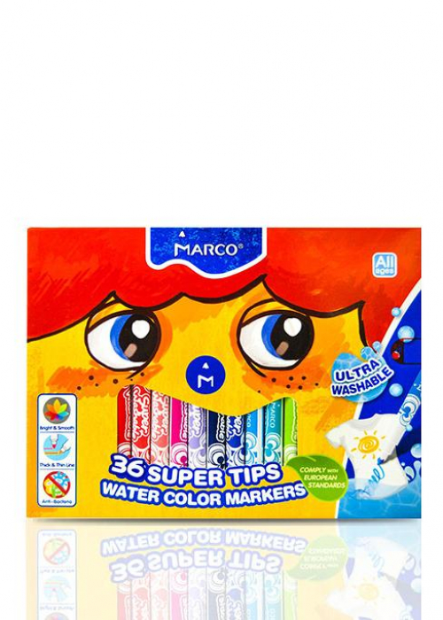 Фломастери Marco Super Washable 1630-36CB, 36 кольорів