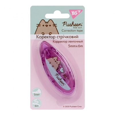 Коректор стрічковий YES Pusheen 340105, 5мм х 6м