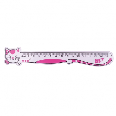 Лінійка YES Cat 370633, 15 см фігурна пластик