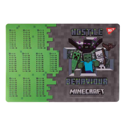 Підкладка для столу Yes Minecraft Heroes 492249 з підказками таблиця множення, А3
