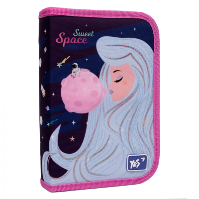 Пенал твердий YES Space Girl 533125 одинарний з двома клапанами HP-04