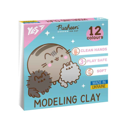 Пластилін Yes Pusheen 540669, 12 кольорів 240 г