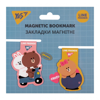 Закладки магнітні YES Line Friends 707825, 2шт